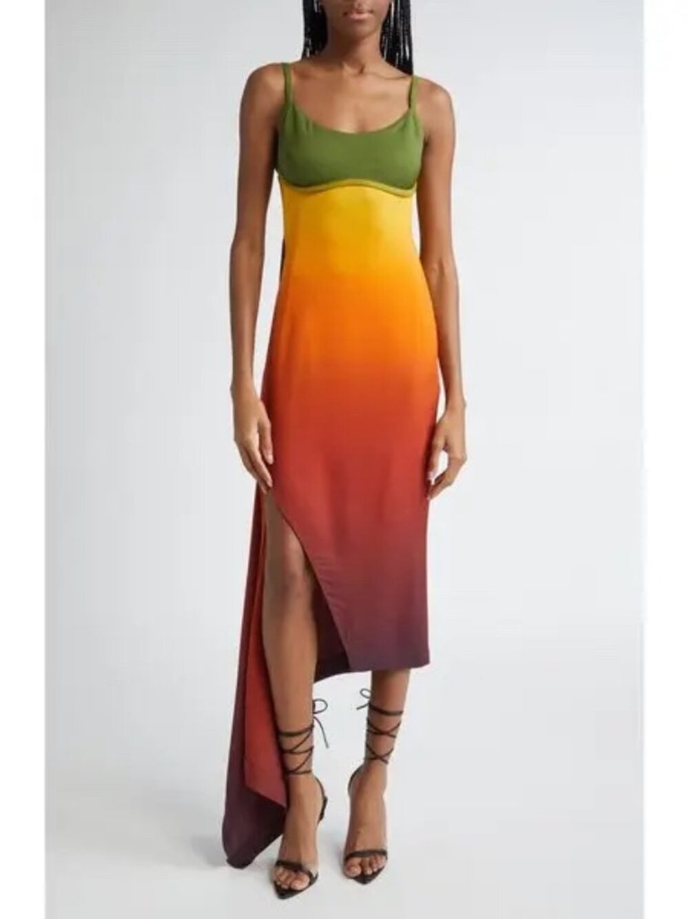 MONSE Back Cutout Ombré Jersey Dress